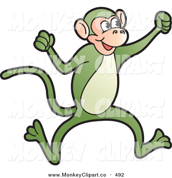 Clip Art Of A Green Monkey With A Goofy Smile By Lal Perera    492