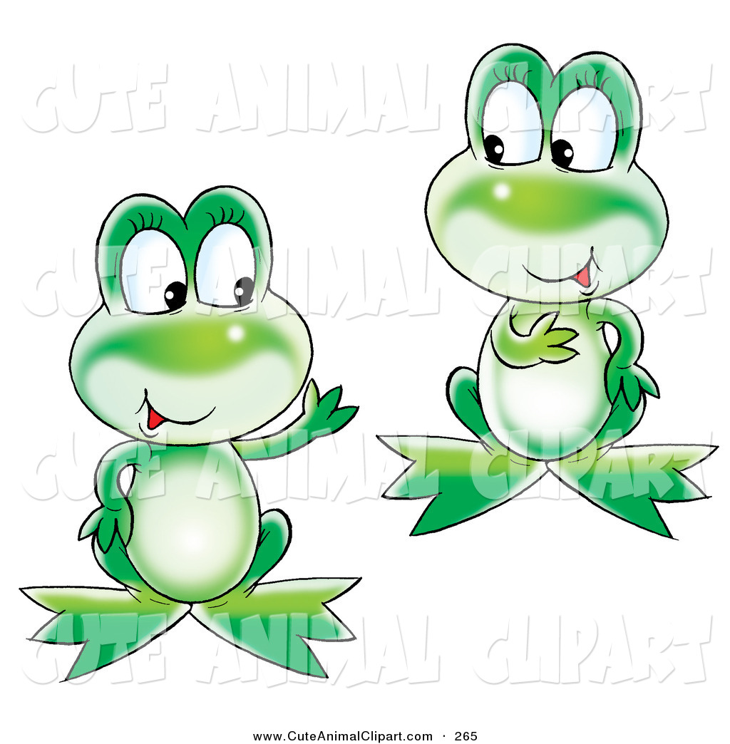 Clip Art Of A Pair Of Two Cute Chatty Green Frogs Talking By Alex