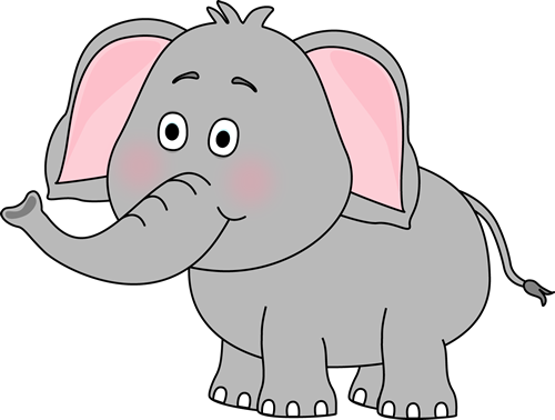 Cute Elephant Clip Art Image   Cute Elephant With Its Trunk Up