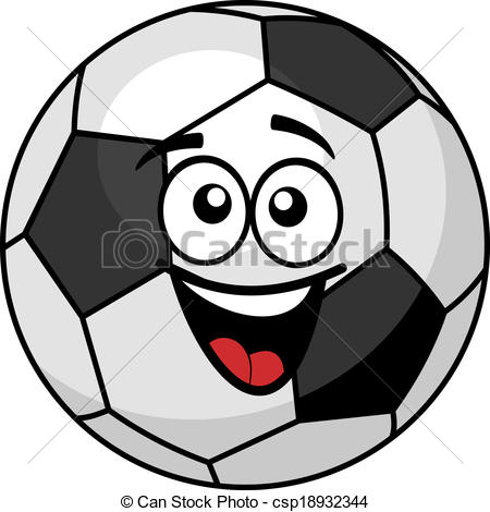 Eps Vector Of Goofy Soccer Ball With A Big Happy Smile   Goofy Black    