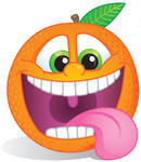 Orange Crazy Smile Smile For Energy Drink Or For Others Vector
