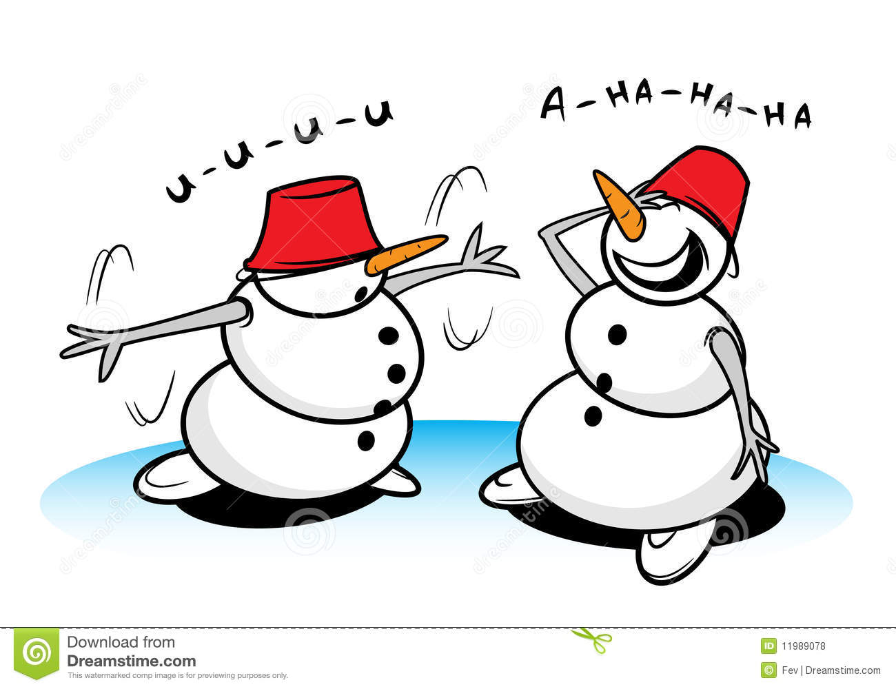 Silly Snowman Clipart Two Funny Snowman Royalty Free