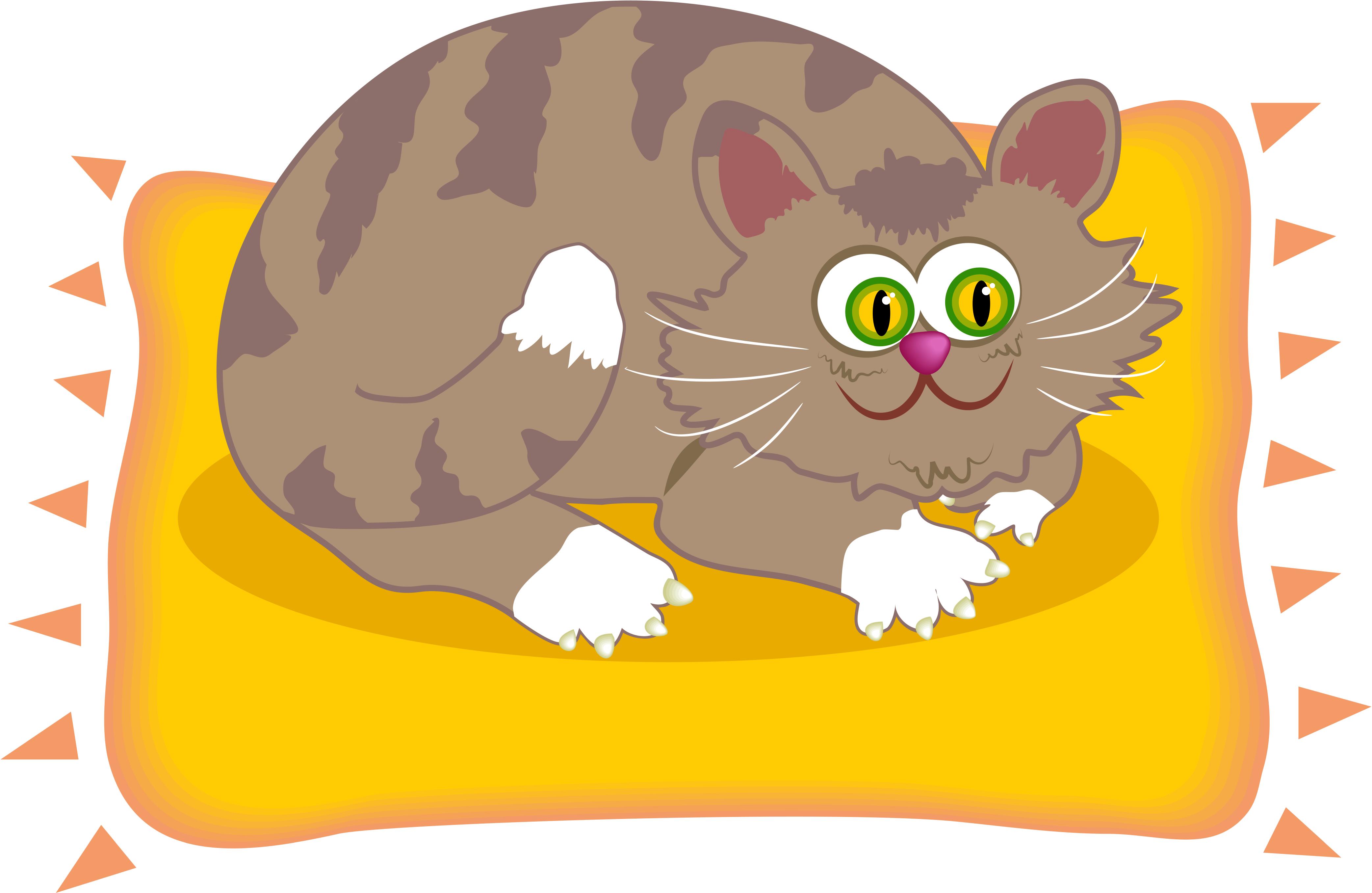 Cat On The Mat   Free Images At Clker Com   Vector Clip Art Online