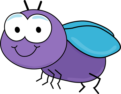 Cute Fly Clip Art Image   Cute Purple Fly With Cartoon Eyes And Blue