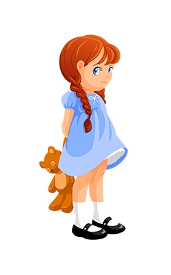 Cute Girl Clip Art Teddy Bear Doll Long Dress   Just Free Image