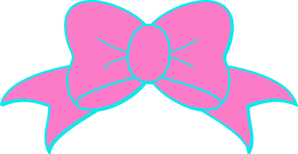 Hot Pink Turquoise Bow Clip Art At Clker Com   Vector Clip Art Online    