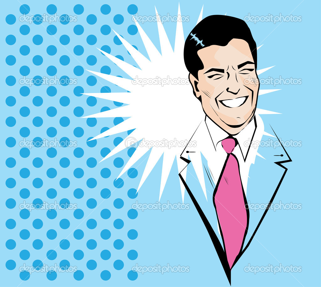 Nice Young Man   Vintage Clipart Illustration   Stock Vector