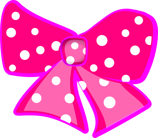 Pink Polka Dot Bow Clip Art At Clker Com   Vector Clip Art Online