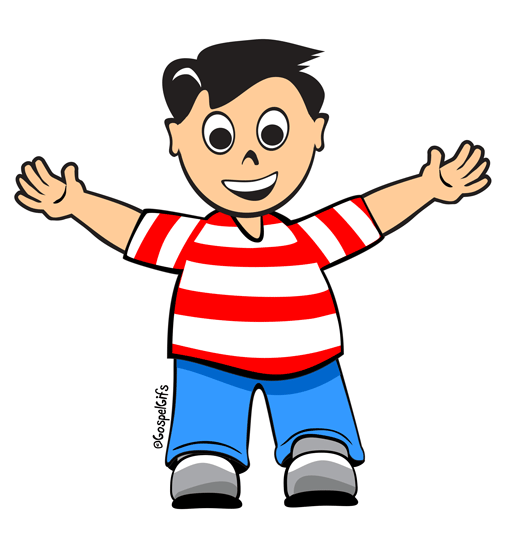 Retro Style Cartoon Image Of A Small Happy Boy