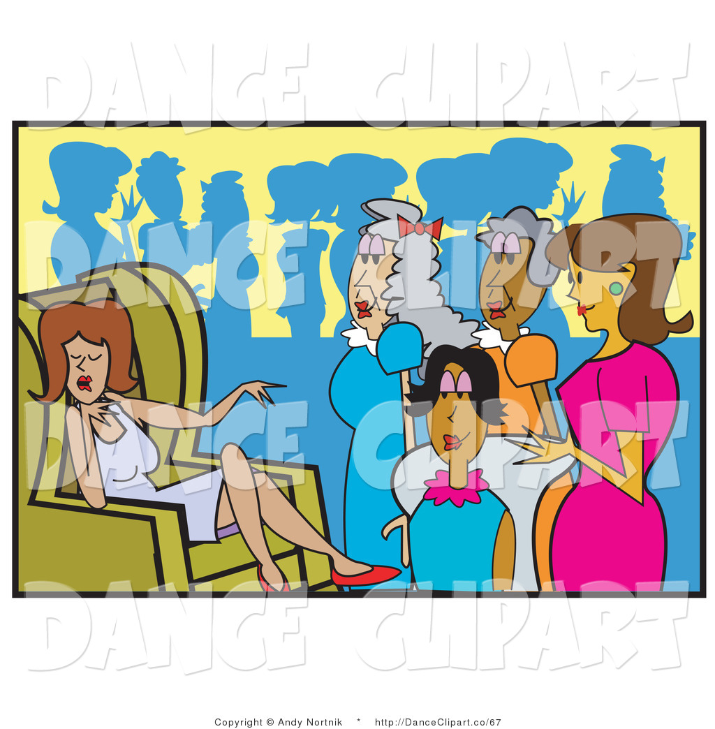 Vector Clip Art Of A Group Of Women Surrounding One Girl Who Is