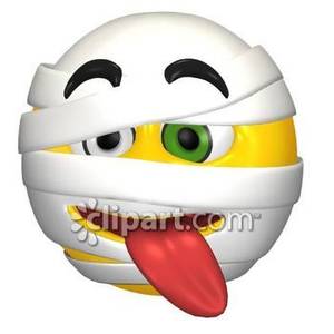 Worn Out Or Silly Mummy Smiley Face   Royalty Free Clipart Picture