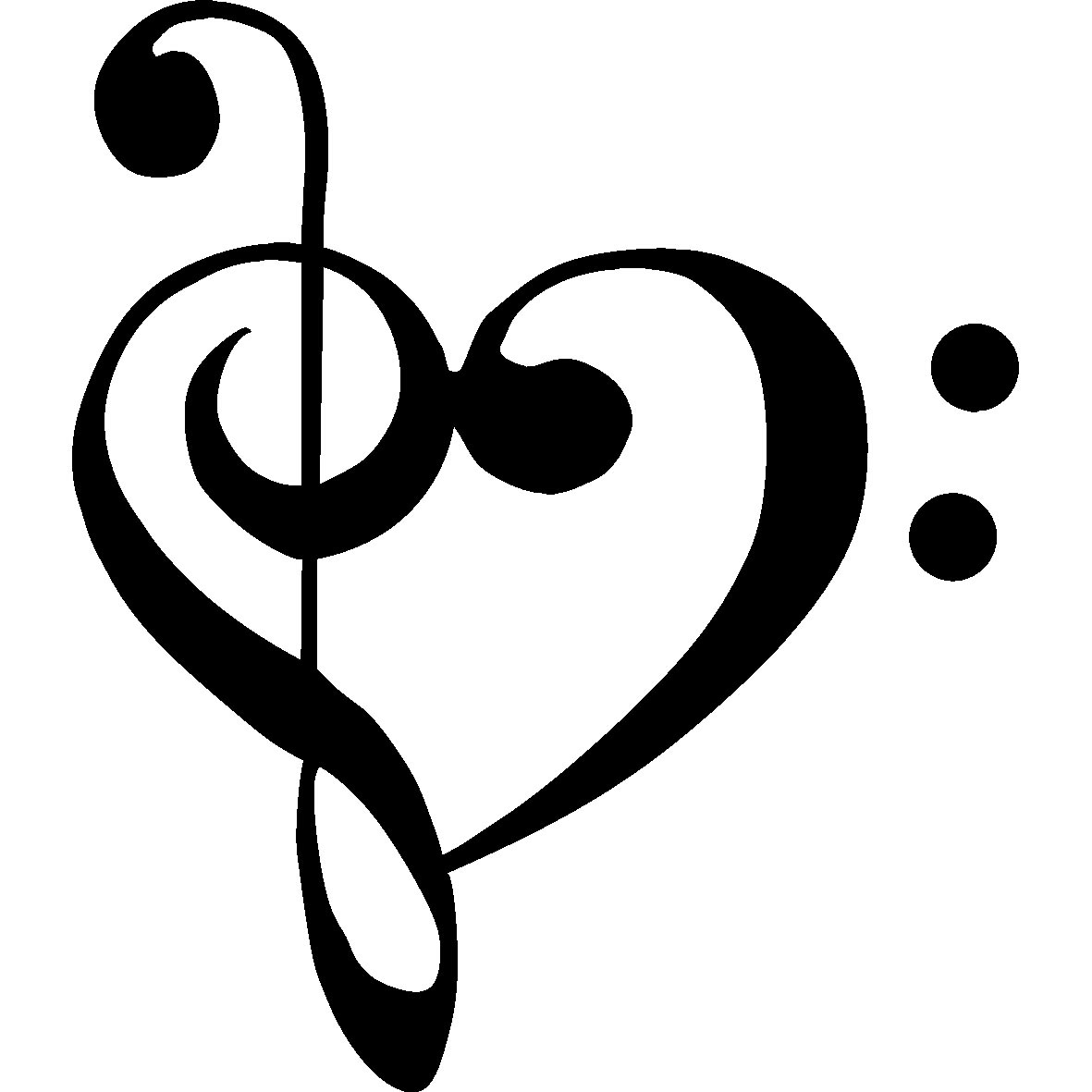 Bass Clef Treble Clef Heart   Free Images At Clker Com   Vector Clip