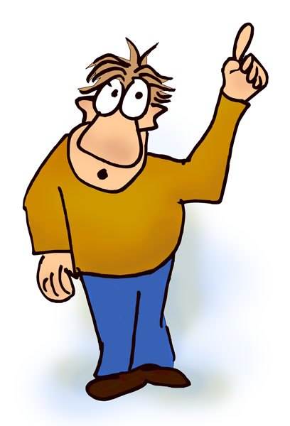 Cartoon Man Pointing Up   Silly Characters Clip Art