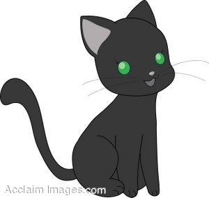 Clipart Illustration Of A Cute Little Black Cat