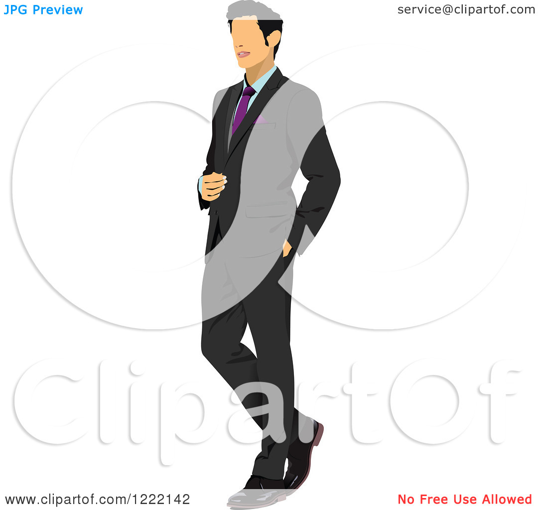 Clipart Of A Businessman In A Suit And Tie   Royalty Free Vector