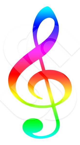 Colorful Musical Clef Symbol  White Background Version    Shazamimages