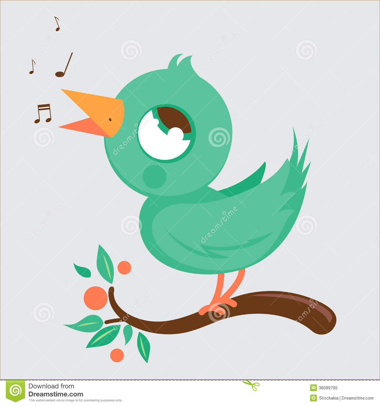 Cute Bird Singing Royalty Free Stock Photo   Image  36099795