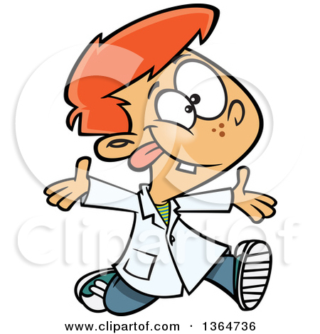Goofy Red Haired White School Boy Running Around In A Lab Coat By Ron    