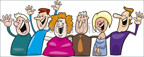 Illustration Of Cartoon Illustration Of Group Of Happy People