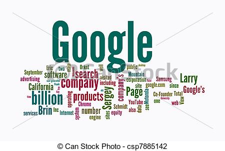 Of Google Word Clouds On White Background Csp7885142   Search Clipart    