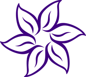 Purple Flower Outline Clip Art At Clker Com   Vector Clip Art Online    
