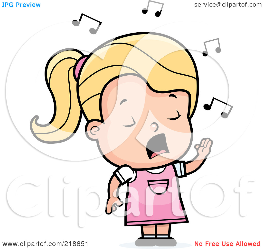 Royalty Free  Rf  Clipart Illustration Of A Blond Girl Singing By Cory