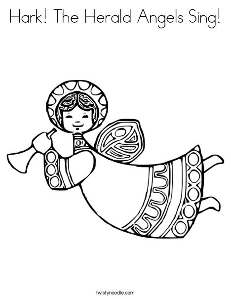 Singing Angels Coloring Page Angel Coloring Page