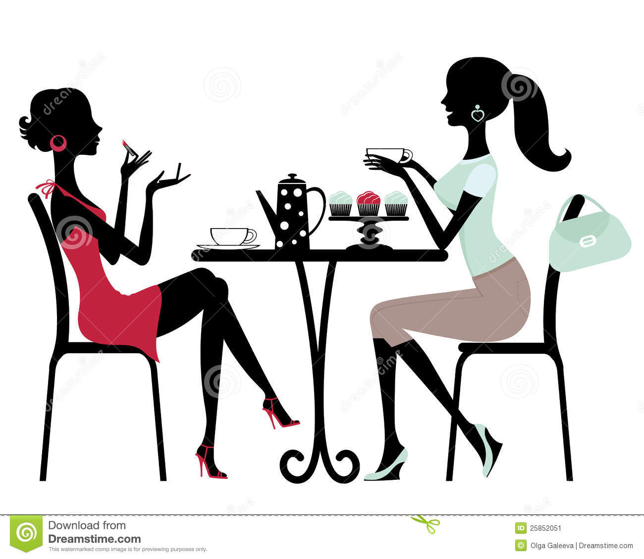 Two Women In A Cafe Stock Image   Image  25852051
