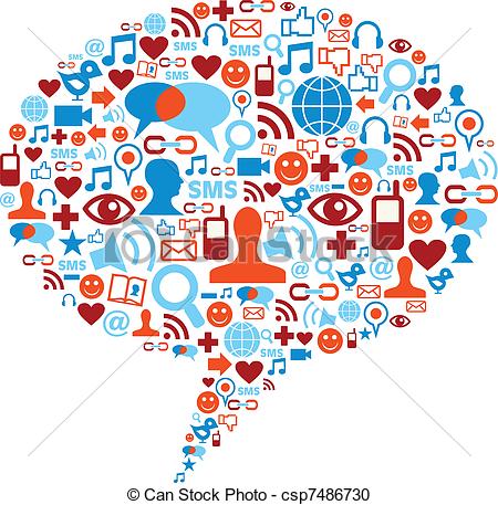 Vector Clipart Of Social Media Bubble Concept   Social Media Bubble