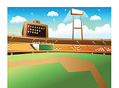 Baseball Stadium Clipart And Illustrations