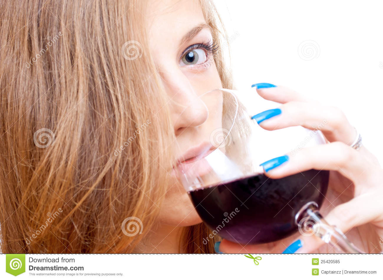 Beautiful Girl Drinking Wine Royalty Free Stock Photo   Image