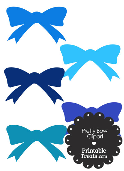 Blue Pretty Bow Clipart From Printabletreats Com