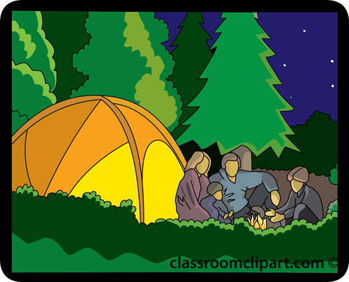Camping   Family Camping 01a   Classroom Clipart