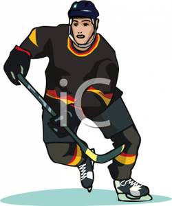 Clipart Picture  An Ice Hockey Player
