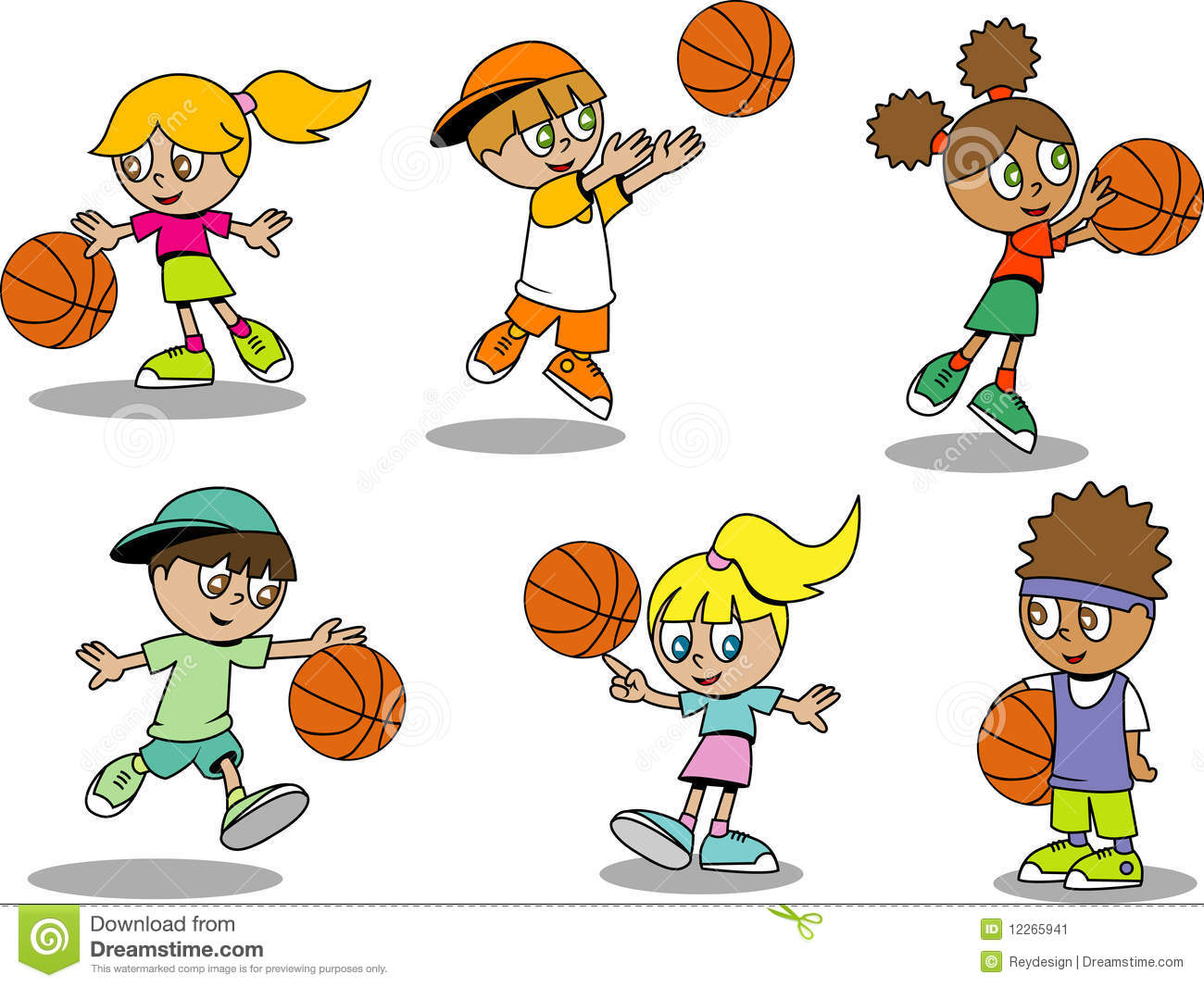 Cute Basketball Kids Stock Image   Image  12265941