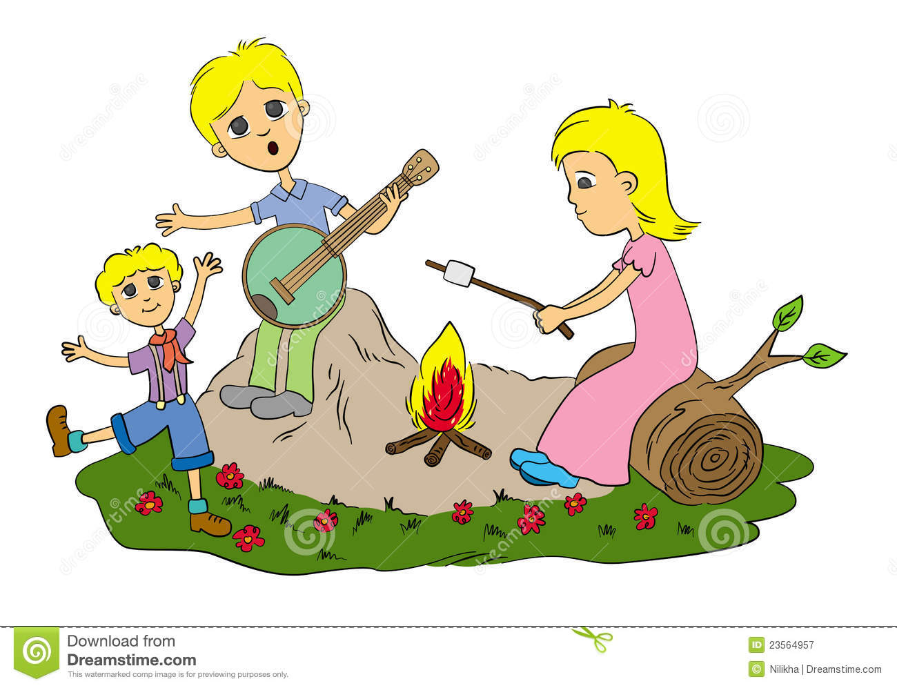Family Camping Clipart Family Camp Fire