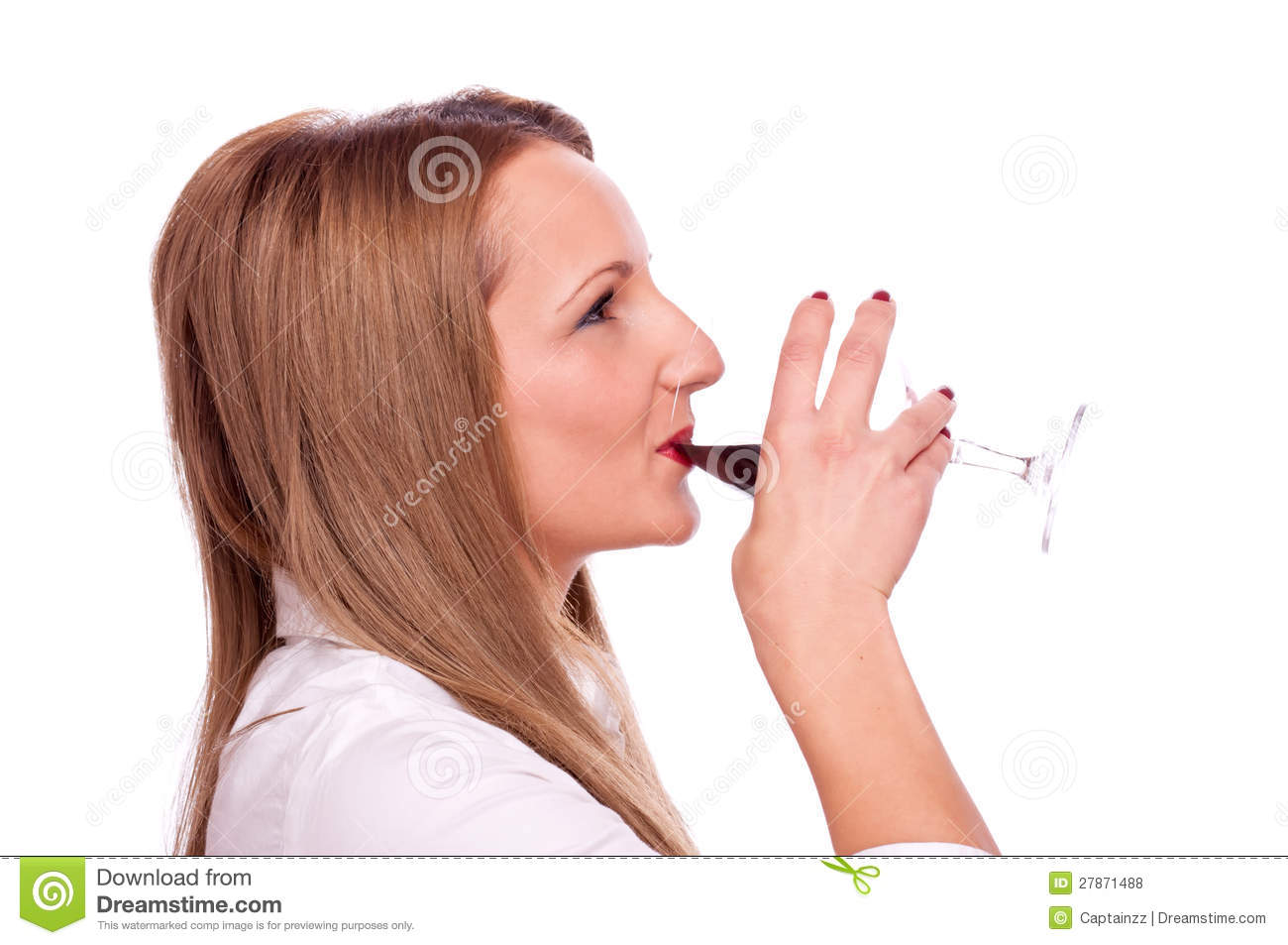 Girl Drinking Red Wine Royalty Free Stock Photos   Image  27871488