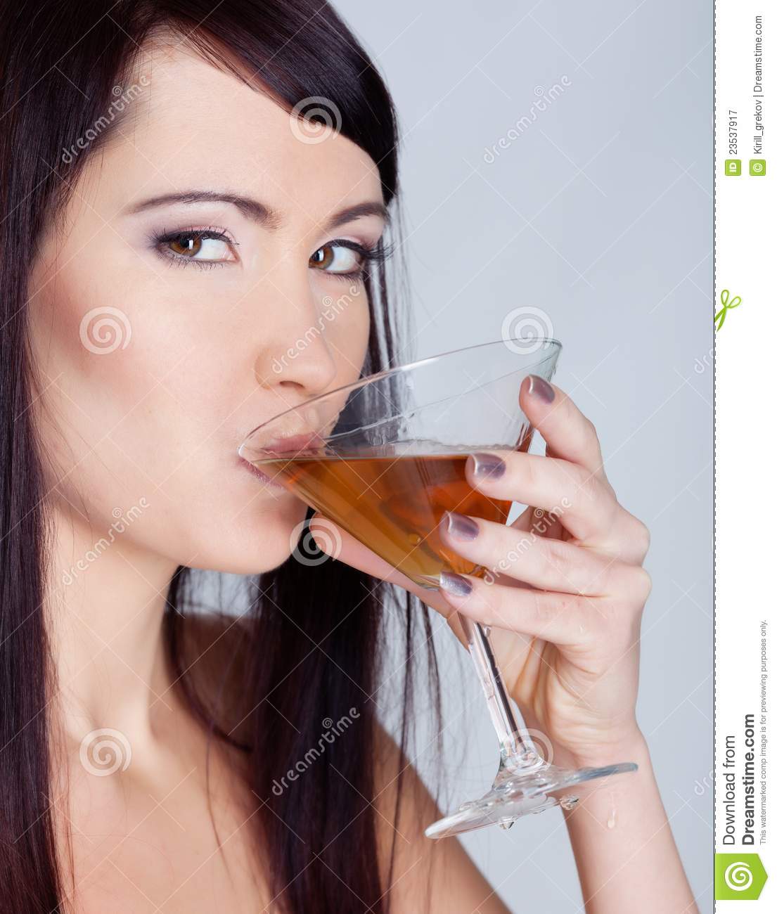 Girl Drinking Wine From Goblet Royalty Free Stock Photography   Image