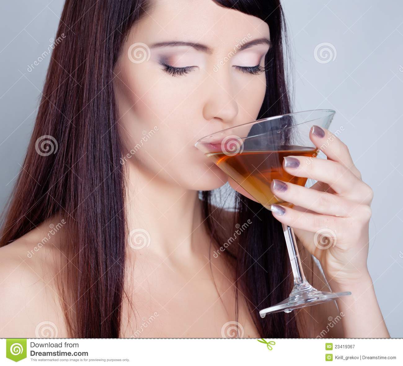 Girl Drinking Wine Royalty Free Stock Photography   Image  23419367
