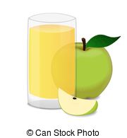 Glass Of Apple Juice And Green Apples Isolated On White