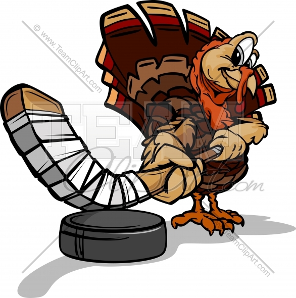 Hockey Turkey Thanksgiving Holiday Cartoon Vector Clipart Image   Team