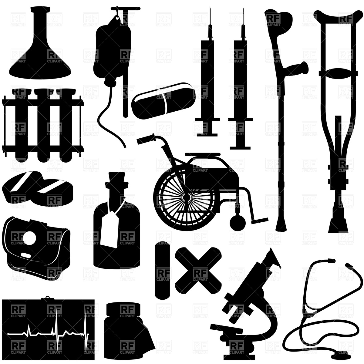 Icons   Silhouette Of Medical Equipment 4802 Healthcare Medical