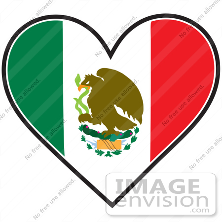 Mexican Flag Clip Art 41379 Clip Art Graphic Of A Mexican Heart Flag