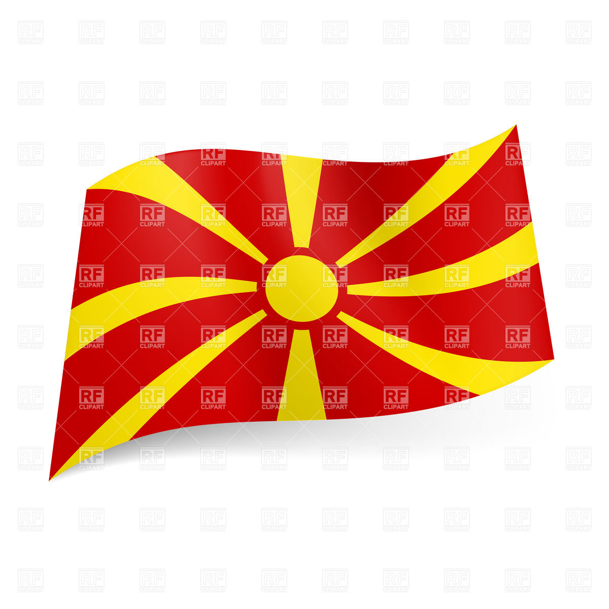 National Flag Of Macedonia   Yellow Sun On Red Background Download
