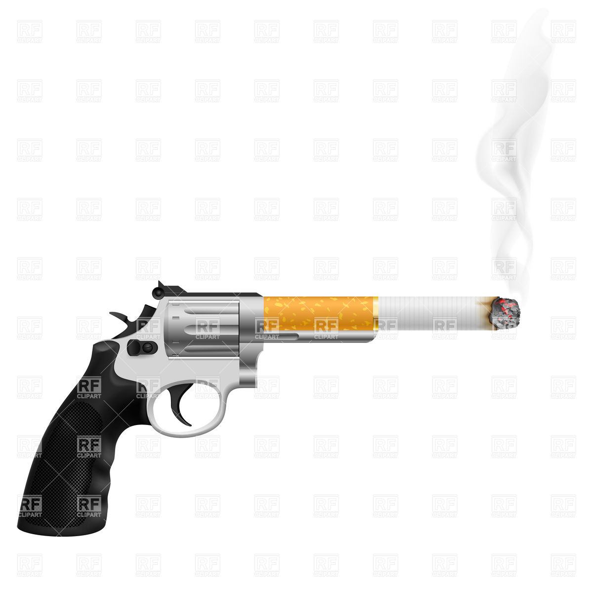 Revolver With Cigarette Instead Of Barrel 6473 Download Royalty Free