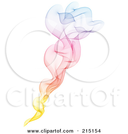 White Smoke Clipart Illustration Rising Rainbow Over