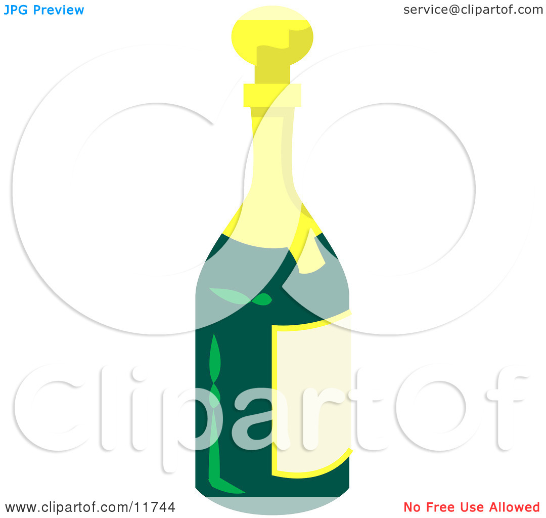 Wine Champagne Or Apple Cider Bottle Clipart Illustration By Geo