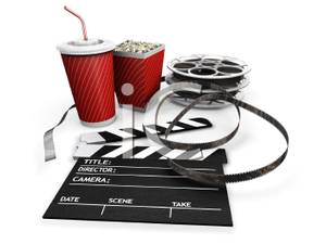 3d Cinema Items   Royalty Free Clipart Picture