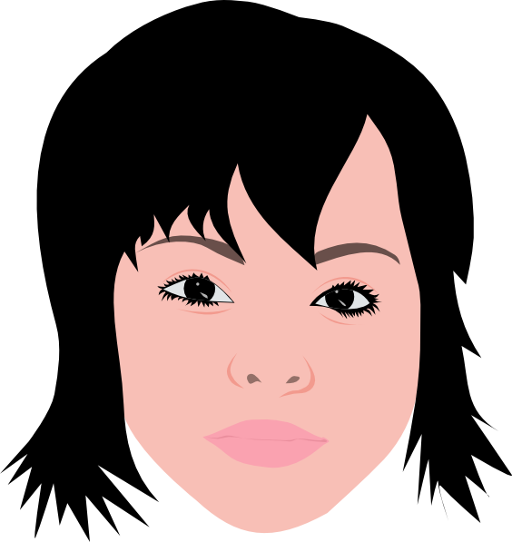 Asian Girl With Short Hair Clip Art At Clker Com   Vector Clip Art