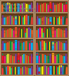 Bookcase With Lots Of Book Clipart Image   Acclaim Stock Photography